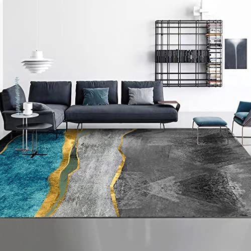 Tzvpsu Küchenteppiche Blaue Gelb Grau Tinte Graffiti Öl Gemälde Design Dekoration Wohnzimmer deko kinderzimmer mädchen 160x230cm von Tzvpsu