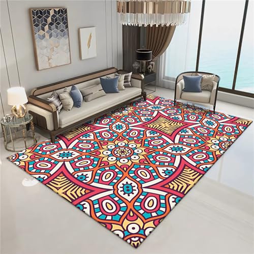 Tzvpsu Mädchen Zimmer Dekoration Gelb Blau Orange Retro Geometrie Design Zimmer Accessoires Wohnung deko 120x160cm von Tzvpsu