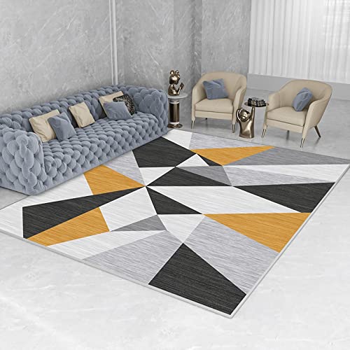 Waschbarer Teppich Modern einfaches gelb grau geometrisches Dreieckmuster deko babyzimmer Junge bodenteppich 80x120cm Waschbarer Teppich Modern einfaches gelb grau geometrisches Dreieckmuster deko babyzimmer Junge bodenteppich 80x120cm von Tzvpsu
