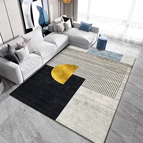 Wohnaccessoires deko Gelb grau Beige Geometrisches Gitterdesign Moderne Sofa Wohnzimmer teppiche 200x300cm von Tzvpsu