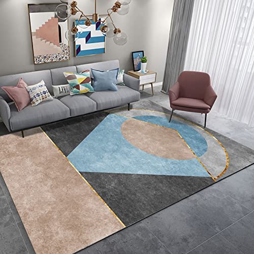 Wohnung deko Moderne Kinder Teppich Braun Blau Grau Geometrie Design Schlafzimmer modern kinderzimmer Junge 120x160cm von Tzvpsu