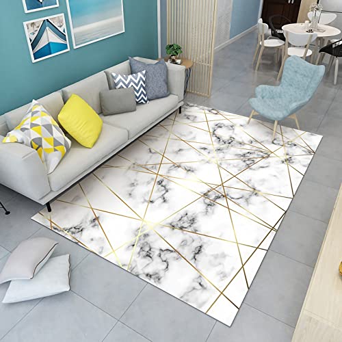 Wohnzimmer Couch teppiche Grau Weiß Marmortextur Gelbe Linien deko Wohnung antirutsch für Teppich 80x160cm Wohnzimmer Couch teppiche Grau Weiß Marmortextur Gelbe Linien deko Wohnung antirutsch für Teppich 80x160cm von Tzvpsu