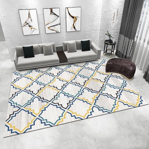 Wohnzimmer Sofa Teppich Gelb Blaue geometrische Muster Wohnzimmer weicher Teppich teppiche für Schlafzimmer küchenteppich 80x120cm von Tzvpsu
