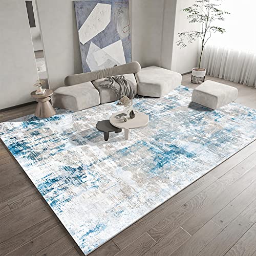 Wohnzimmer deko Blaue weiße Moderne abstrakte Graffiti Ölgemälde Stil Wohnung modern Kitchen Teppich 120x160cm von Tzvpsu