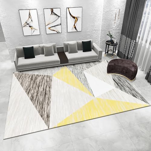 Wohnzimmerdeko Gelb Grau gestreiftes Design Geometrisches Dreieckmuster Teppich nach maß ankleidezimmer Teppich 80x160cm Wohnzimmerdeko Gelb Grau gestreiftes Design Geometrisches Dreieckmuster Teppich nach maß ankleidezimmer Teppich 80x160cm von Tzvpsu