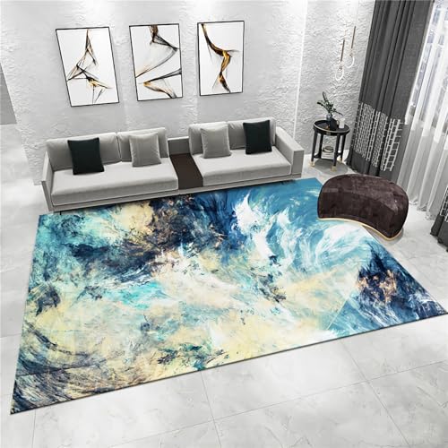Zimmer Accessoires Blau Gelb Weiß Moderne Tinte Graffiti Öl Gemälde Design Kinder Teppich Schlafzimmer 80x120cm Zimmer Accessoires Blau Gelb Weiß Moderne Tinte Graffiti Öl Gemälde Design Kinder Teppich Schlafzimmer 80x120cm von Tzvpsu