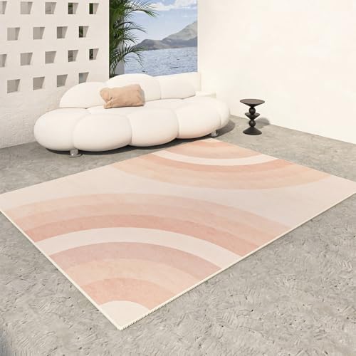 Zimmer deko Jungs Teenager Modern minimalistisch rosa beige geometrisches Design Teppich weich Kinder 200x350cm von Tzvpsu