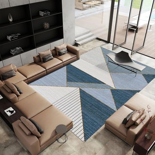 Zimmer deko Teenager mädchen blau Beige-Streifen Geometrisches Dreieckmuster kinderzimmer teppiche Teppich Wohnzimmer 120x160cm Zimmer deko Teenager mädchen blau Beige-Streifen Geometrisches Dreieckmuster kinderzimmer teppiche Teppich Wohnzimmer 120x160cm von Tzvpsu