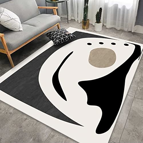 Tzvpsu küchenteppich läufer schwarz braun weiß Wohnzimmerteppich im minimalistischen Design,deko Teenager mädchen Zimmer teppiche Wohnzimmer,180x280cm von Tzvpsu