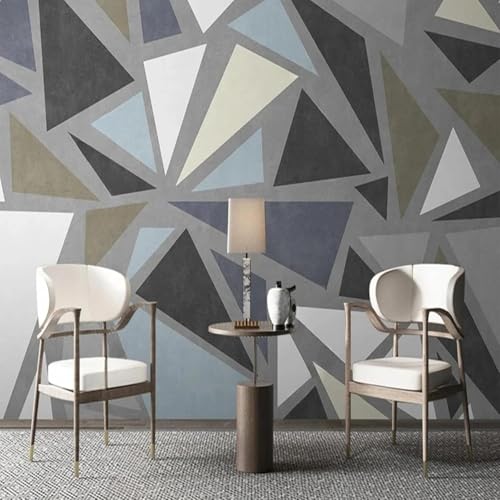 Abstrakt Minimalistisch Retro Geometrisch Kunst Moderne 3D Tapete Hochwertige Strukturierte Seide Neutrale Material Ideal Für Wohnzimmer Schlafzimmer-300cm×210cm von Tzxztt