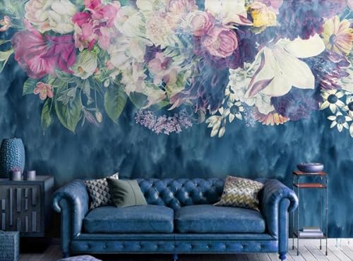 Abstrakte Blaue Bunte Blume Moderne 3D Tapete Hochwertige Strukturierte Seide Neutrale Material Ideal Für Wohnzimmer Schlafzimmer-200cm×140cm Abstrakte Blaue Bunte Blume Moderne 3D Tapete Hochwertige Strukturierte Seide Neutrale Material Ideal Für Wohnzimmer Schlafzimmer-200cm×140cm von Tzxztt