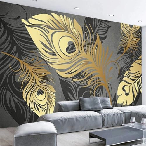 Abstrakte Handgezeichnete Dreidimensionale Goldene Federn Moderne 3D Tapete Hochwertige Strukturierte Seide Neutrale Material Ideal Für Wohnzimmer Schlafzimmer-200cm×140cm Abstrakte Handgezeichnete Dreidimensionale Goldene Federn Moderne 3D Tapete Hochwertige Strukturierte Seide Neutrale Material Ideal Für Wohnzimmer Schlafzimmer-200cm×140cm von Tzxztt