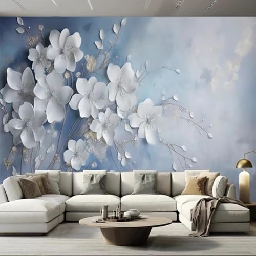 Abstrakte Stereoskopische Einfache Weiße Blume Moderne 3D Tapete Hochwertige Strukturierte Seide Neutrale Material Ideal Für Wohnzimmer Schlafzimmer-300cm×210cm Abstrakte Stereoskopische Einfache Weiße Blume Moderne 3D Tapete Hochwertige Strukturierte Seide Neutrale Material Ideal Für Wohnzimmer Schlafzimmer-300cm×210cm von Tzxztt