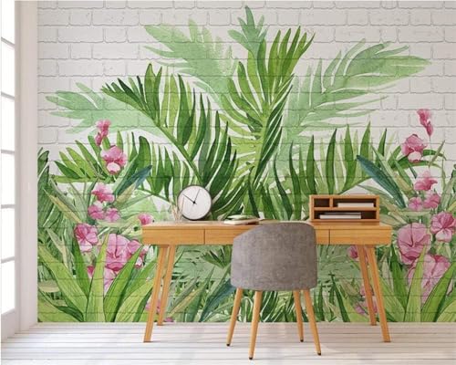 Backsteinmauer Pflanzen Grüne Blätter Rosa Blumen Moderne 3D Tapete Hochwertige Strukturierte Seide Neutrale Material Ideal Für Wohnzimmer Schlafzimmer-430cm×300cm Backsteinmauer Pflanzen Grüne Blätter Rosa Blumen Moderne 3D Tapete Hochwertige Strukturierte Seide Neutrale Material Ideal Für Wohnzimmer Schlafzimmer-430cm×300cm von Tzxztt