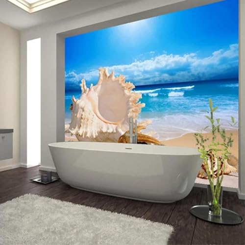 Blauer Himmel Weiße Wolken Meer Strand Muscheln Moderne 3D Tapete Hochwertige Strukturierte Seide Neutrale Material Ideal Für Wohnzimmer Schlafzimmer-250cm×170cm Blauer Himmel Weiße Wolken Meer Strand Muscheln Moderne 3D Tapete Hochwertige Strukturierte Seide Neutrale Material Ideal Für Wohnzimmer Schlafzimmer-250cm×170cm von Tzxztt