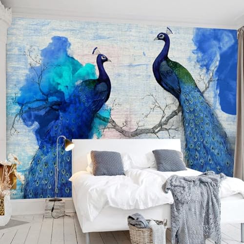 Blauer Pfau Tinte Baum Zweig Kunst Moderne 3D Tapete Hochwertige Strukturierte Seide Neutrale Material Ideal Für Wohnzimmer Schlafzimmer-430cm×300cm Blauer Pfau Tinte Baum Zweig Kunst Moderne 3D Tapete Hochwertige Strukturierte Seide Neutrale Material Ideal Für Wohnzimmer Schlafzimmer-430cm×300cm von Tzxztt