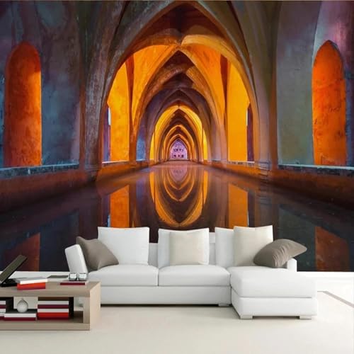 Dreidimensional Bunt Architektur Raum Erweiterung Moderne 3D Tapete Hochwertige Strukturierte Seide Neutrale Material Ideal Für Wohnzimmer Schlafzimmer-350cm×256cm von Tzxztt