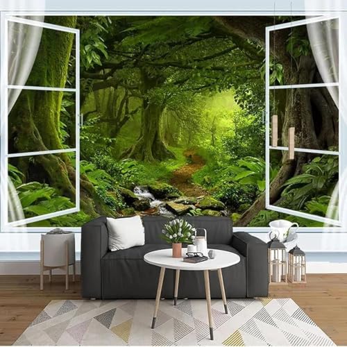 Dreidimensional Fenster Grün Wald Bach Moderne 3D Tapete Hochwertige Strukturierte Seide Neutrale Material Ideal Für Wohnzimmer Schlafzimmer-350cm×256cm Dreidimensional Fenster Grün Wald Bach Moderne 3D Tapete Hochwertige Strukturierte Seide Neutrale Material Ideal Für Wohnzimmer Schlafzimmer-350cm×256cm von Tzxztt