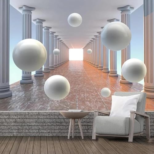 Dreidimensional Flur Raum Erweiterung Kugel Moderne 3D Tapete Hochwertige Strukturierte Seide Neutrale Material Ideal Für Wohnzimmer Schlafzimmer-300cm×210cm von Tzxztt