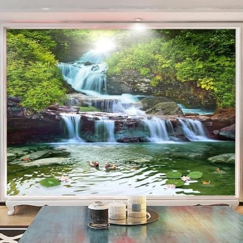Dreidimensional Wasserfall Grün Pflanzen Wasserfall Moderne 3D Tapete Hochwertige Strukturierte Seide Neutrale Material Ideal Für Wohnzimmer Schlafzimmer-300cm×210cm Dreidimensional Wasserfall Grün Pflanzen Wasserfall Moderne 3D Tapete Hochwertige Strukturierte Seide Neutrale Material Ideal Für Wohnzimmer Schlafzimmer-300cm×210cm von Tzxztt