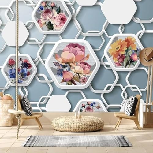 Dreidimensional Weiß Geometrisch Blumen Kunst Moderne 3D Tapete Hochwertige Strukturierte Seide Neutrale Material Ideal Für Wohnzimmer Schlafzimmer-350cm×256cm Dreidimensional Weiß Geometrisch Blumen Kunst Moderne 3D Tapete Hochwertige Strukturierte Seide Neutrale Material Ideal Für Wohnzimmer Schlafzimmer-350cm×256cm von Tzxztt