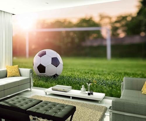 Einfach Stereo Grüner Rasen Fußball Moderne 3D Tapete Hochwertige Strukturierte Seide Neutrale Material Ideal Für Wohnzimmer Schlafzimmer-150cm×105cm von Tzxztt