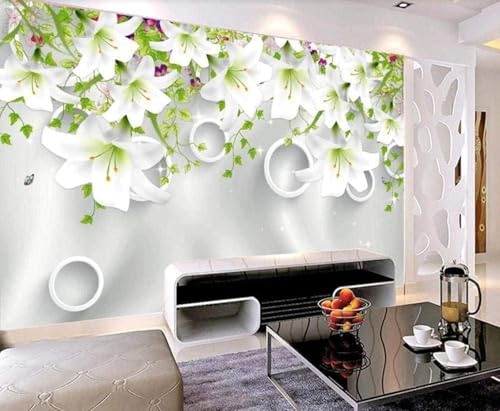 Einfache Geometrische Weiße Runde Blumen Moderne 3D Tapete Hochwertige Strukturierte Seide Neutrale Material Ideal Für Wohnzimmer Schlafzimmer-250cm×170cm Einfache Geometrische Weiße Runde Blumen Moderne 3D Tapete Hochwertige Strukturierte Seide Neutrale Material Ideal Für Wohnzimmer Schlafzimmer-250cm×170cm von Tzxztt