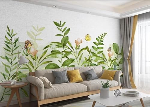 Einfache Pflanzen Grüne Blätter Blumen Schmetterlinge Moderne 3D Tapete Hochwertige Strukturierte Seide Neutrale Material Ideal Für Wohnzimmer Schlafzimmer-350cm×256cm Einfache Pflanzen Grüne Blätter Blumen Schmetterlinge Moderne 3D Tapete Hochwertige Strukturierte Seide Neutrale Material Ideal Für Wohnzimmer Schlafzimmer-350cm×256cm von Tzxztt