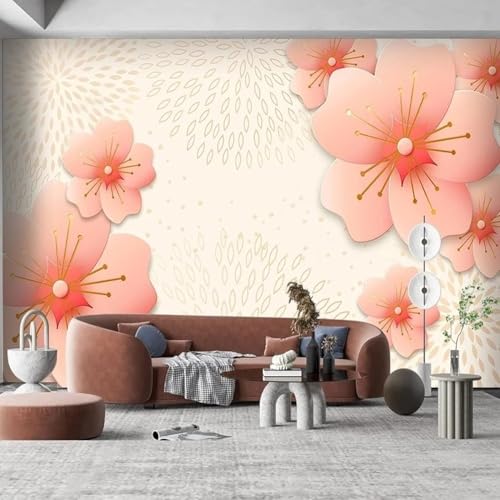 Einfache Stereo Rosa Blumen Kunst Moderne 3D Tapete Hochwertige Strukturierte Seide Neutrale Material Ideal Für Wohnzimmer Schlafzimmer-250cm×170cm Einfache Stereo Rosa Blumen Kunst Moderne 3D Tapete Hochwertige Strukturierte Seide Neutrale Material Ideal Für Wohnzimmer Schlafzimmer-250cm×170cm von Tzxztt