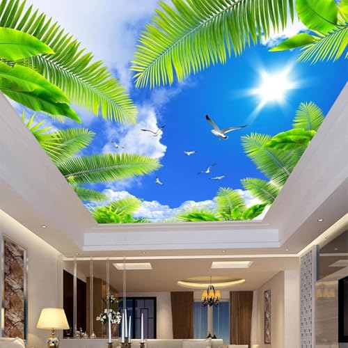 Frisch Blauer Himmel Weiße Wolken Fliegende Vögel Grüne Blätter Moderne 3D Tapete Hochwertige Strukturierte Seide Neutrale Material Ideal Für Wohnzimmer Schlafzimmer-400cm×280cm Frisch Blauer Himmel Weiße Wolken Fliegende Vögel Grüne Blätter Moderne 3D Tapete Hochwertige Strukturierte Seide Neutrale Material Ideal Für Wohnzimmer Schlafzimmer-400cm×280cm von Tzxztt