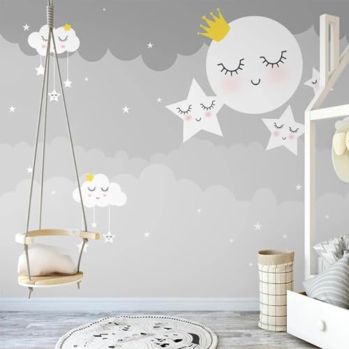 Handgemalt Cartoon Minimalistisch Wolken Sterne Moderne 3D Tapete Hochwertige Strukturierte Seide Neutrale Material Ideal Für Wohnzimmer Schlafzimmer-350cm×256cm Handgemalt Cartoon Minimalistisch Wolken Sterne Moderne 3D Tapete Hochwertige Strukturierte Seide Neutrale Material Ideal Für Wohnzimmer Schlafzimmer-350cm×256cm von Tzxztt