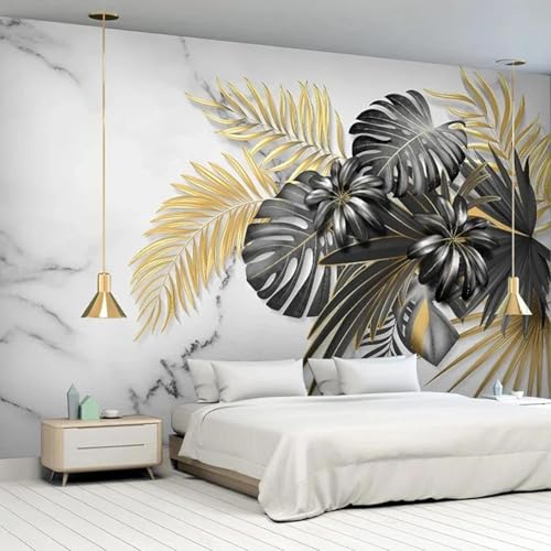 Handgemalt Tropisch Pflanzen Schwarze Blätter Goldene Blätter Moderne 3D Tapete Hochwertige Strukturierte Seide Neutrale Material Ideal Für Wohnzimmer Schlafzimmer-350cm×256cm Handgemalt Tropisch Pflanzen Schwarze Blätter Goldene Blätter Moderne 3D Tapete Hochwertige Strukturierte Seide Neutrale Material Ideal Für Wohnzimmer Schlafzimmer-350cm×256cm von Tzxztt