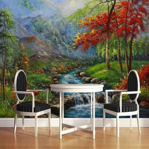 Handgemalte Berge Bäume Flüsse Kunst Moderne 3D Tapete Hochwertige Strukturierte Seide Neutrale Material Ideal Für Wohnzimmer Schlafzimmer-300cm×210cm Handgemalte Berge Bäume Flüsse Kunst Moderne 3D Tapete Hochwertige Strukturierte Seide Neutrale Material Ideal Für Wohnzimmer Schlafzimmer-300cm×210cm von Tzxztt