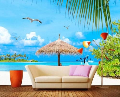 Himmel Meer Vögel Bäume Strand Moderne 3D Tapete Hochwertige Strukturierte Seide Neutrale Material Ideal Für Wohnzimmer Schlafzimmer-400cm×280cm Himmel Meer Vögel Bäume Strand Moderne 3D Tapete Hochwertige Strukturierte Seide Neutrale Material Ideal Für Wohnzimmer Schlafzimmer-400cm×280cm von Tzxztt