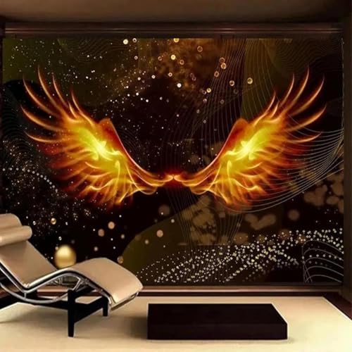Kreativ Abstrakt Golden Flügel Geometrisch Linien Moderne 3D Tapete Hochwertige Strukturierte Seide Neutrale Material Ideal Für Wohnzimmer Schlafzimmer-400cm×280cm von Tzxztt