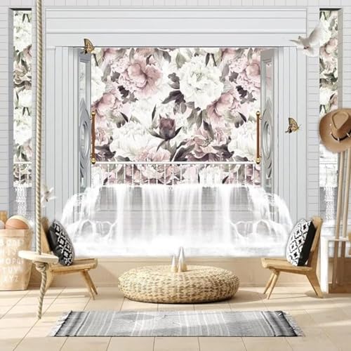 Kreativ Architektur Wasserfall Blumen Schmetterlinge Moderne 3D Tapete Hochwertige Strukturierte Seide Neutrale Material Ideal Für Wohnzimmer Schlafzimmer-350cm×256cm Kreativ Architektur Wasserfall Blumen Schmetterlinge Moderne 3D Tapete Hochwertige Strukturierte Seide Neutrale Material Ideal Für Wohnzimmer Schlafzimmer-350cm×256cm von Tzxztt