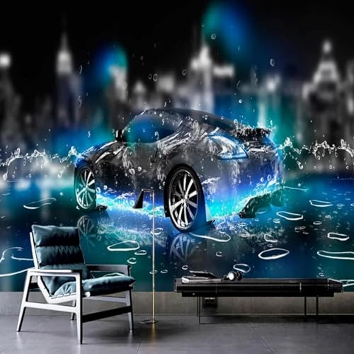 Kreativ Dreidimensional Regentropfen Grau Auto Moderne 3D Tapete Hochwertige Strukturierte Seide Neutrale Material Ideal Für Wohnzimmer Schlafzimmer-250cm×170cm von Tzxztt