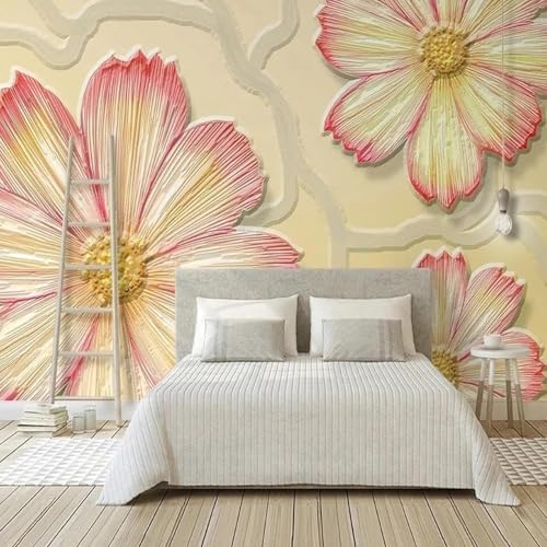 Minimalistisch Relief Rosa Blumen Kunst Moderne 3D Tapete Hochwertige Strukturierte Seide Neutrale Material Ideal Für Wohnzimmer Schlafzimmer-400cm×280cm Minimalistisch Relief Rosa Blumen Kunst Moderne 3D Tapete Hochwertige Strukturierte Seide Neutrale Material Ideal Für Wohnzimmer Schlafzimmer-400cm×280cm von Tzxztt