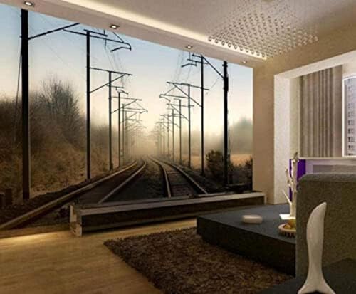 Retro Wald Eisenbahn Raum Erweiterung Moderne 3D Tapete Hochwertige Strukturierte Seide Neutrale Material Ideal Für Wohnzimmer Schlafzimmer-350cm×256cm von Tzxztt