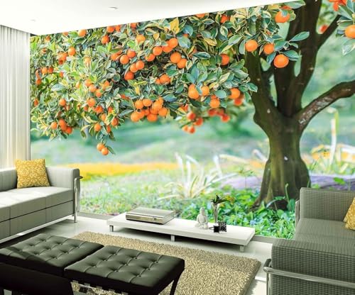 Stereo Einfach Baum Obst Kreativ Moderne 3D Tapete Hochwertige Strukturierte Seide Neutrale Material Ideal Für Wohnzimmer Schlafzimmer-150cm×105cm von Tzxztt