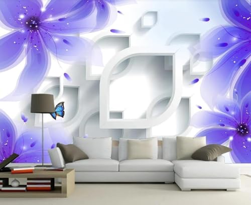 Stereo Lila Blume Schmetterling Geometrisch Moderne 3D Tapete Hochwertige Strukturierte Seide Neutrale Material Ideal Für Wohnzimmer Schlafzimmer-150cm×105cm Stereo Lila Blume Schmetterling Geometrisch Moderne 3D Tapete Hochwertige Strukturierte Seide Neutrale Material Ideal Für Wohnzimmer Schlafzimmer-150cm×105cm von Tzxztt