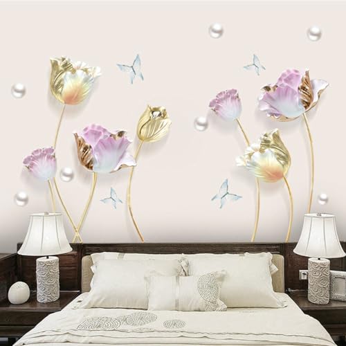 Stereoskopische Blumen Schmetterlinge Perlen Moderne 3D Tapete Hochwertige Strukturierte Seide Neutrale Material Ideal Für Wohnzimmer Schlafzimmer-150cm×105cm Stereoskopische Blumen Schmetterlinge Perlen Moderne 3D Tapete Hochwertige Strukturierte Seide Neutrale Material Ideal Für Wohnzimmer Schlafzimmer-150cm×105cm von Tzxztt