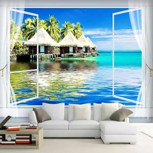 Stereoskopische Meer Fenster Kokosnuss Baum Blauer Himmel Moderne 3D Tapete Hochwertige Strukturierte Seide Neutrale Material Ideal Für Wohnzimmer Schlafzimmer-150cm×105cm Stereoskopische Meer Fenster Kokosnuss Baum Blauer Himmel Moderne 3D Tapete Hochwertige Strukturierte Seide Neutrale Material Ideal Für Wohnzimmer Schlafzimmer-150cm×105cm von Tzxztt