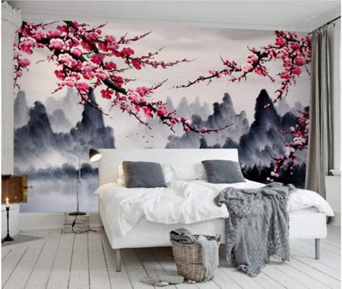 Tinte Berggipfel Blume Baum Zweig Kunst Moderne 3D Tapete Hochwertige Strukturierte Seide Neutrale Material Ideal Für Wohnzimmer Schlafzimmer-250cm×170cm Tinte Berggipfel Blume Baum Zweig Kunst Moderne 3D Tapete Hochwertige Strukturierte Seide Neutrale Material Ideal Für Wohnzimmer Schlafzimmer-250cm×170cm von Tzxztt