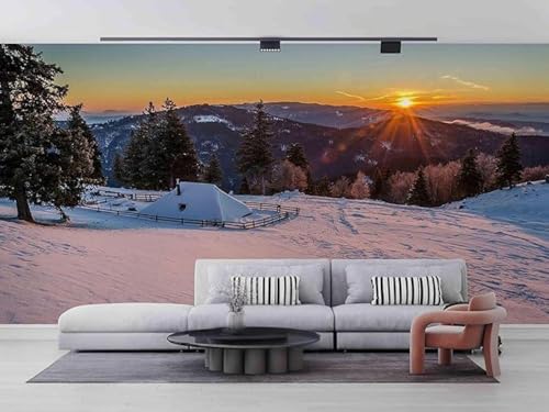 Wunderschöner Sonnenuntergang Berggipfel Wald Schneelandschaft Moderne 3D Tapete Hochwertige Strukturierte Seide Neutrale Material Ideal Für Wohnzimmer Schlafzimmer-400cm×280cm Wunderschöner Sonnenuntergang Berggipfel Wald Schneelandschaft Moderne 3D Tapete Hochwertige Strukturierte Seide Neutrale Material Ideal Für Wohnzimmer Schlafzimmer-400cm×280cm von Tzxztt