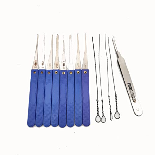 U/ D 13-teiliges Schlossentriegelungsset, Blau, Metall, Schlüssel entsperren, Schlosserei, Reparatur von Schlössern, Locksmith Tools von U/ D