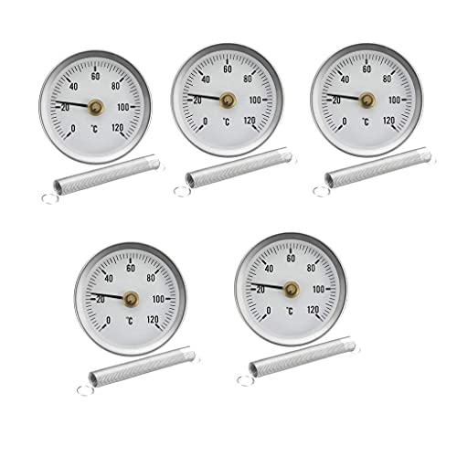 5 Stück 63 mm Rohrthermometer Clip auf Temperaturfeder Messuhr 0-120º C von U/D