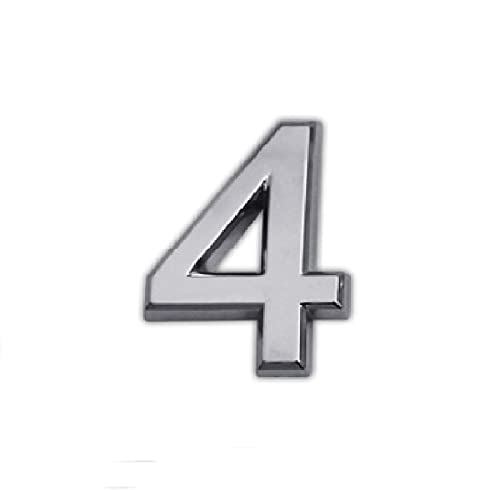 Silbernes selbstklebendes Nummernschild mit 0–9 Ziffern für Hotel, Haus, Abteilung, Büro, Tür, Adresse, Straßennummer (Nummer 4) von U/D