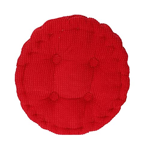 U/D Bequemes Baumwoll-Sitzkissen, Bürostuhlkissen, rund, Cord Tatami-Matte, rot, 40 x 40 cm von U/D