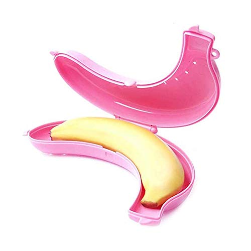 U/K Bananen-Kasten-Brotdose-Schutz-Behälter-Halter-Träger-Lagerung 3 Farben Gelb Grün Rosa Rosa Kostengünstig und langlebig von U/K